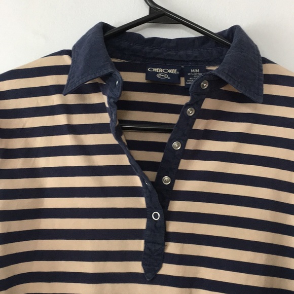 Vintage Cherokee Striped Collared Shirt Women’s M - Picture 3 of 5